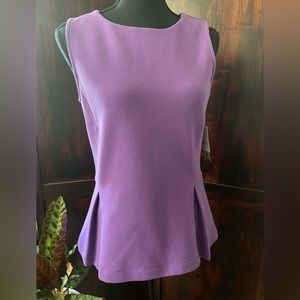 Liz Claiborne Purple sleeveless top with peplum style front